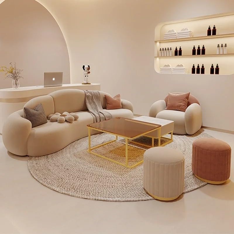 Aroma Homes طقم أرائك منحني حديث – أريكة غرفة معيشة مستوحاة من السحاب مع كراسي ذراعين ناعمة وأرائك عثمانية - Image 1